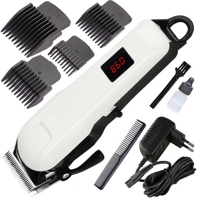 Dazzel Flex Professional Rechargeable High quality LED Display low noise heavy duty hair A1 Fully Waterproof Trimmer 240 min  Runtime 4 Length Settings(White, Black)