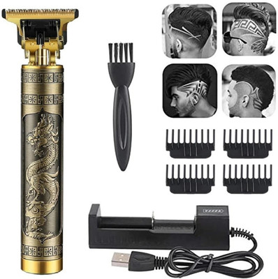 AJFuture T9 Vintez Trimmer For All in One Use For Cut Hair Fully Waterproof Trimmer 45 min  Runtime 3 Length Settings(Gold)