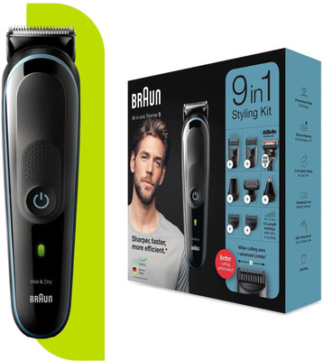 Braun MGK5380, 9-in-1 Beard Trimmer for Men, All-in-One Tool, 7 attachments Trimmer 100 min  Runtime 13 Length Settings(Black)