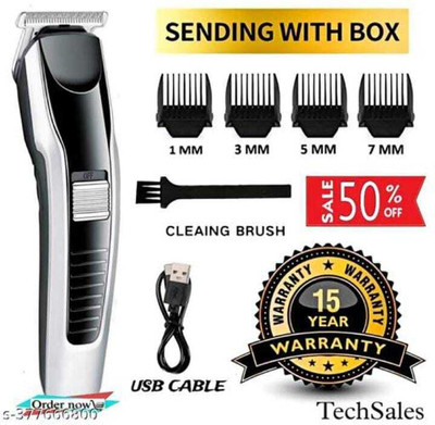 Zeno volt HTC - 538 Professional Rechargeable Hair Clipper and Trimmer for Men Beard Trimmer 60 min  Runtime 4 Length Settings(Black, Silver)