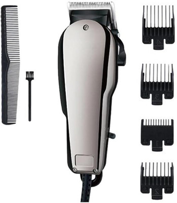 Geemy B Super Powerful Motor GM1030 Corded Trimmer with Silent Cutting Technology Trimmer 120 min  Runtime 4 Length Settings(Silver)