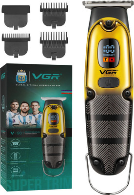 VGR V-981 Professional Hair Clipper with LED Display Trimmer 150 min  Runtime 4 Length Settings(Gold)