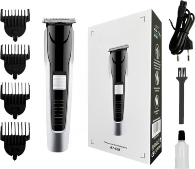 Zeno volt trimmer men Rechargeable Hair Clipper Trimmer Zero Cutting Beard Shaver Trimmer 60 min  Runtime 4 Length Settings(Silver, Black)