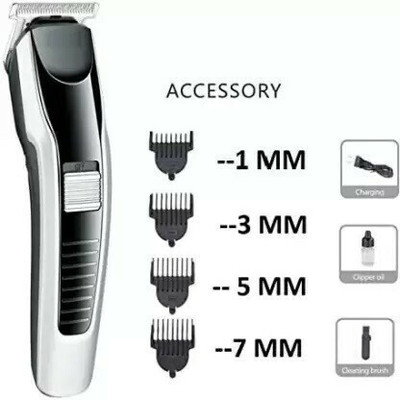 Rawnrich ht Corded & Cordless 538 Trimmer 60 min  Runtime 4 Length Settings(Silver)