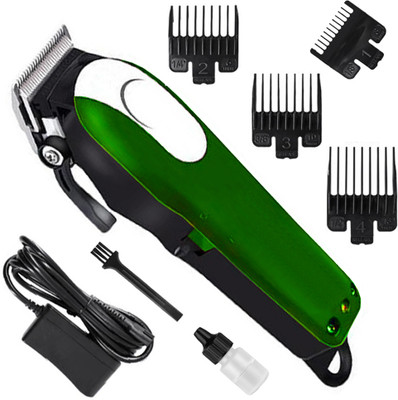 Crostal Electric Cordless Professional Hair Clipper Trimmer for men Fully Waterproof Trimmer 120 min  Runtime 3 Length Settings(Green, Silver, Brown)