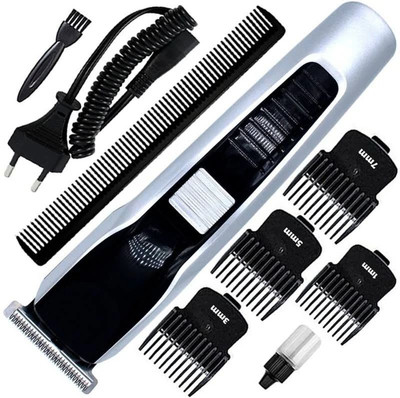 Saibaba Insulators New Professional Fast Charging Hair Clipper Razor Rechargeable Beard Moustache Fully Waterproof Trimmer 90 min  Runtime 4 Length Settings(Silver, Black)