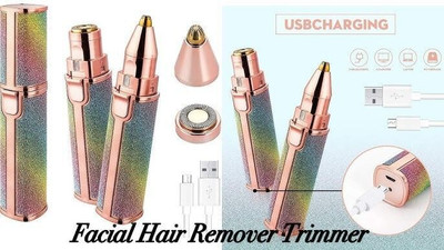 TechElectro Women-A120 Portable 2 In 1 Flawless Eyebrow Remover and Pain less Hair Remover Fully Waterproof Trimmer 60 min  Runtime 2 Length Settings(Multicolor)