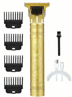 PRIYAM ENTERPRISE Vintage T9 professional Trimmer for men and women Fully Waterproof Trimmer 90 min  Runtime 4 Length Settings(Gold)