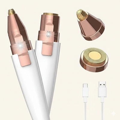 Apicbite 2 in 1 Rechargeable Hair Removal Trimmer for Women Trimmer 120 min  Runtime 1 Length Settings(White, Rose Gold)