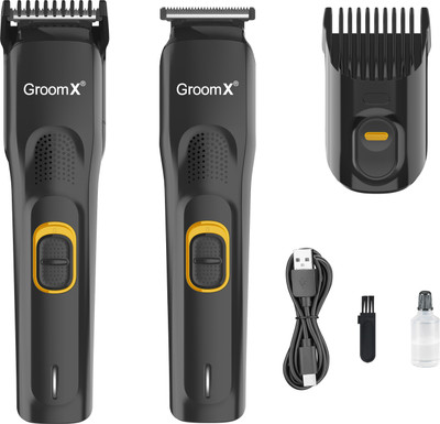 GROOMX GX509 Cordless Professional Hair Trimmer, Waterproof Trimmer Runtime: 90 min Trimmer for Men(Yellow)
