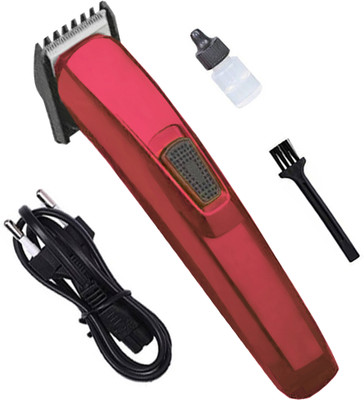 Crostal Electric Cordless Professional Hair Clipper Trimmer Fully Waterproof Trimmer 60 min  Runtime 1 Length Settings(Red, Black)