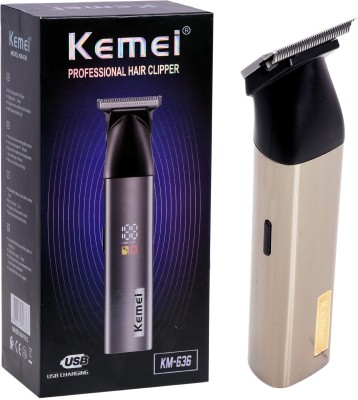 Kemei KM-636 USB CHARGING HAIR CLIPPER Trimmer 120 min  Runtime 4 Length Settings(Silver, Black)