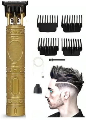 RjGuru Professional Golden Metal Maxtop t99 Body Trimmer Haircut Grooming Kit Z2033 Trimmer 120 min  Runtime 4 Length Settings(Gold)
