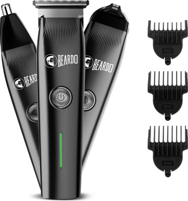 BEARDO Ape-X Prime Trimmer For Men Trimmer 120 min  Runtime 3 Length Settings(Black)