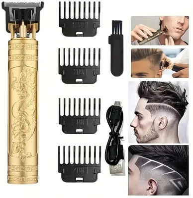RTB Professional T9 Rechargeable Cordless Electric Blade Beard Trimmer Trimmer 45 min  Runtime 4 Length Settings(Gold)