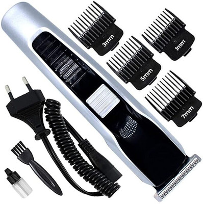 Kabeer enterprises Professional Rechargeable Hair Clipper Trimmer Shaver Fully Waterproof Trimmer 45 min  Runtime 4 Length Settings(Silver)
