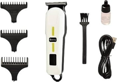 Geemy GM 6661 Rechargeable Trimer With LCD Display Trimmer 90 min  Runtime 3 Length Settings(Maroon)