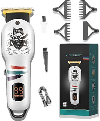 Frinzoo Digital Display Grooming Kit with USB Charging Function Trimmer 120 min  Runtime 3 Length Settings(White)
