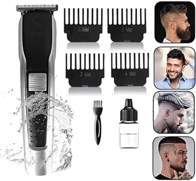 KEDARI 538 hair trimmer | hair cutting machine men | beard trimmer men | shaving machin Fully Waterproof Trimmer 60 min  Runtime 4 Length Settings(Silver, Black)