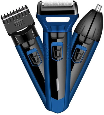 Rawnrich Champion 3 in 1 Grooming Kit Trimmer 60 min  Runtime 4 Length Settings(Blue, Black)