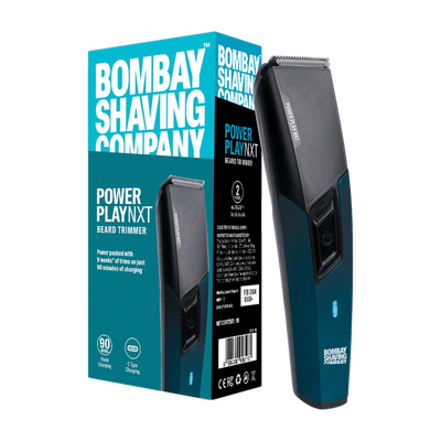 BOMBAY SHAVING COMPANY Power Play NXT 9 Weeks of trim, 90 mins run time, Type C, Self sharpening blades Fully Waterproof Trimmer 90 min  Runtime 6 Length Settings(Blue)