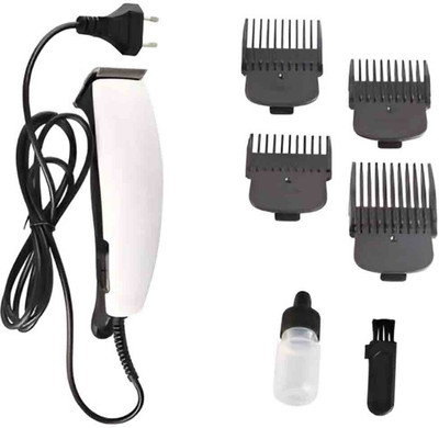 Frinzoo Electric Trimmer with Adjustable Length Settings for Smooth Cutting Trimmer 0 min  Runtime 4 Length Settings(White)