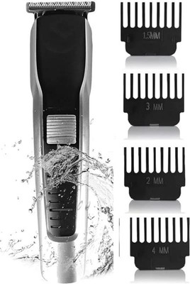 Dazzel Flex Skin-friendly Beard Trimmer - Rechargeable Men’s Body Hair Fully Waterproof Trimmer 60 min  Runtime 4 Length Settings(Silver, Black)