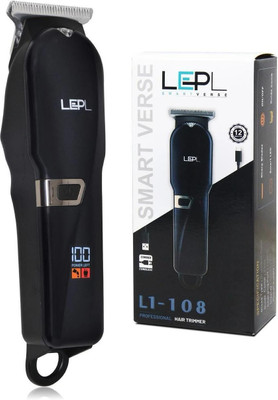 LEPL L1-108 Smart Professional Hair Trimmer with Led Display Trimmer 90 min  Runtime 4 Length Settings(Black)
