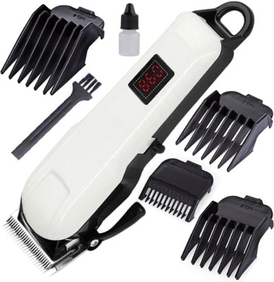 ROBOLT KM-809A Professional Rechargeable Hair Trimmer, Electric Hair Clipper, Razor KM9 Trimmer 180 min  Runtime 4 Length Settings(White, Black)