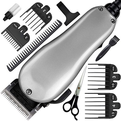 ClipItUp G4 Titanium Wired Clipper Powerful Adjustable High Quality Hair Beard Moustache Fully Waterproof Trimmer 0 min  Runtime 7 Length Settings(White)