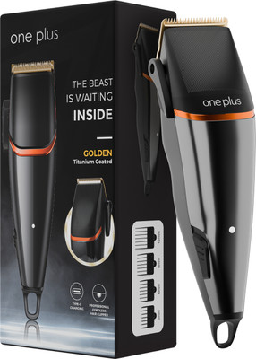 One Plus OP 971 Cordless Professional Hair Clipper Titanium coated blade Trimmer 150 min  Runtime 12 Length Settings(Black)