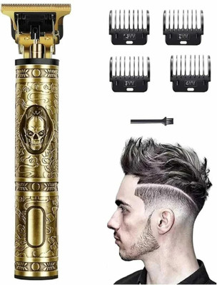 SOULFLARE HAIR CuttinG N-METAL BODY T BLADE Trimmer 60 min  Runtime 4 Length Settings(Gold)