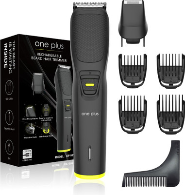 One Plus OP 501 Cordless Professional 7 in 1 Grooming Kit With Hook Hanger Washable Trimmer 120 min  Runtime 12 Length Settings(Black)