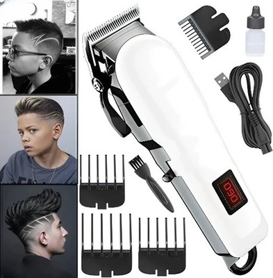 Tradhi Hair Salon Rechargeable Trimmer men, Hair Clipper, Body Grooming Fully Waterproof Trimmer 240 min  Runtime 4 Length Settings(White, Black)