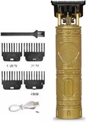 RjGuru Fashinable Vintage T-9 Plastic Body Gromming Hair removal Trimmer 120 min  Runtime 4 Length Settings(Gold)