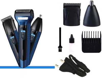 Geemy 6146 bb Trimmer 60 min  Runtime 4 Length Settings(Blue)