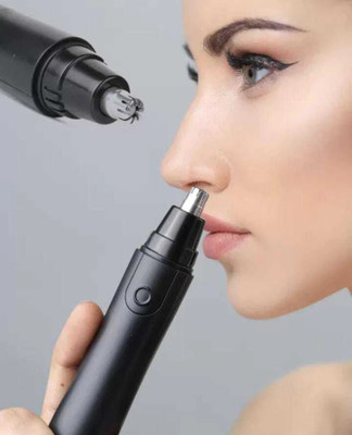 SIVORA Manual Nose Ear Hair Trimmer Portable Stainless Steel Nose Hair Remover Trimmer 120 min  Runtime 1 Length Settings(Silver)