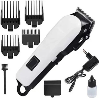 Tradhi Hair Trimmer for men's Professional electric hair Wireless LCD display hair cut Fully Waterproof Trimmer 240 min  Runtime 4 Length Settings(White, Black)