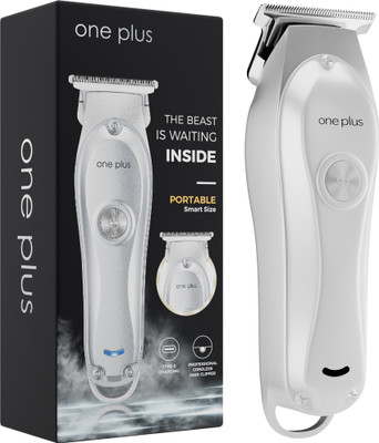 One Plus OP 118 Cordless Professional Small Size Clipper,waterproof With Turbo Mode Hair Trimmer 90 min  Runtime 4 Length Settings(Silver)