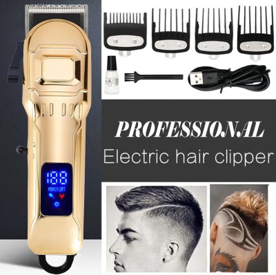 KJH Professional Rechargeable Hair Trimmer, Clipper, Grooming Set For Men, Women Fully Waterproof Trimmer 200 min  Runtime 4 Length Settings(Gold)