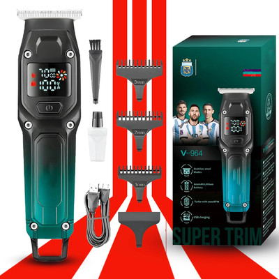 MM telecom USB Rechargeable Hair Groomer with LED Battery Display Trimmer 100 min  Runtime 4 Length Settings(Black)