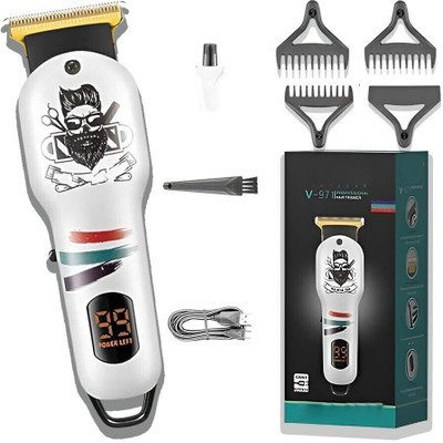 Frinzoo Rechargeable Hair Trimmer with Comfortable Grip Handle Trimmer 120 min  Runtime 3 Length Settings(White)