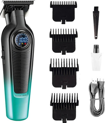 Vgr professional 2000mAh 300mnts Runtime Hair Clipper with Turbo Mode 7000RPM Realtime Display Trimmer 300 min  Runtime 4 Length Settings(Black, Blue)