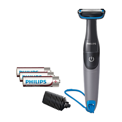 PHILIPS BG1025/15 | Body Groomer, Skin Protection System Trimmer 45 min  Runtime 2 Length Settings(Grey)