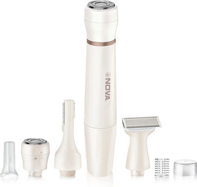 NOVA NLS 533 Facial Sensi-Trim Touch Fully Waterproof Trimmer 60 min  Runtime 2 Length Settings(Beige)
