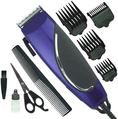 Crostal Electric Professional Corded Salon trimmer Shaver for men Fully Waterproof Trimmer 0 min  Runtime 4 Length Settings(Blue, Black)