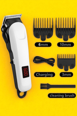 Shamsa X271 Professional Hair & Beard Trimmer for Men – Rechargeable Grooming Kit Fully Waterproof Trimmer 240 min  Runtime 4 Length Settings(White)