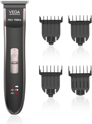 Vega Professional Pro Trim+ Hair Trimmer with Dual Motor Speed 6500 RPM Trimmer 120 min  Runtime 1 Length Settings(Black)