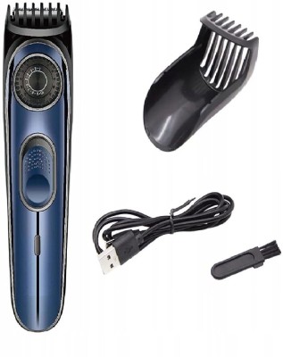 Geemy KM (GM-6675) PROFESSIONAL RECHARGABLE Trimmer 45 min  Runtime 10 Length Settings(Blue)
