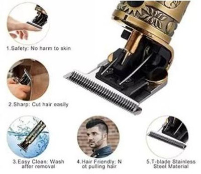 J & F BT-0001 Trimmer 120 min  Runtime 4 Length Settings(Gold)